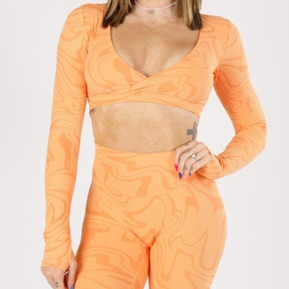 Paragon Fitwear Creamsicle RecStretch DesB Infinite Reversible Long Sleeve Bra - Picture 1 of 9